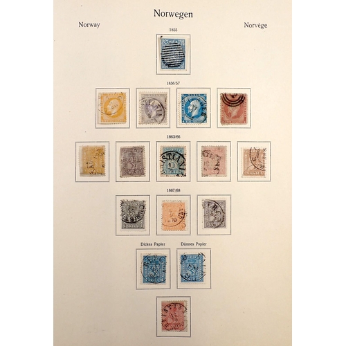 791 - Stamps of Norway: Two albums and 2 stock-books of mainly used definitives, commemoratives, officials... 