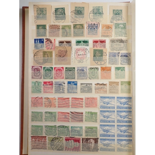 825 - World stamps: Accumulation of albums, stock-books and sleeve (8) in box with wide variety of issues ... 
