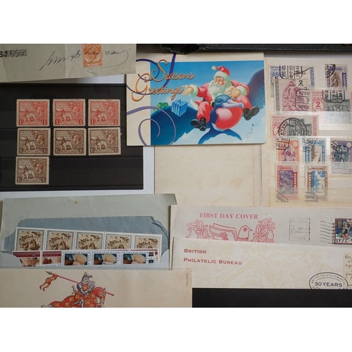 827 - A box of World stamps including China, Singapore invoices including Raffles Place, KGV, British Empi... 