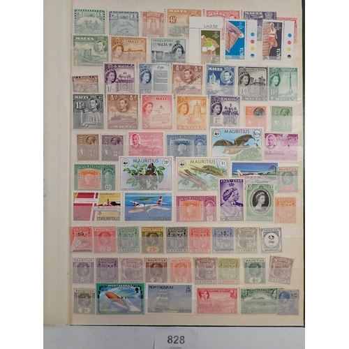 828 - Br Empire/Commonwealth stamps: Black crate of mint (some unmounted) and used, mostly definitives and... 