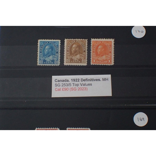 859 - Stamps of Canada: Mint 1911-1926 issue KGV definitive higher values to $1 including shades and 2c su... 