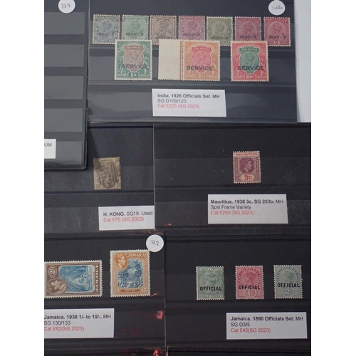 860 - British Empire stamps: Mint and used QV-QEII, countries A to I, on 22 stock-cards; definitives, comm... 