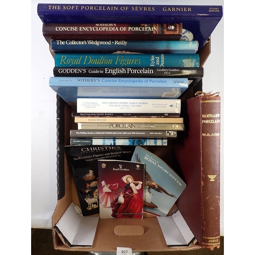 927 - A box of books on ceramics including Nantgarw