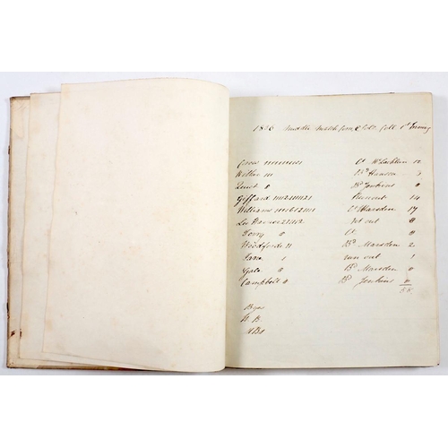 929A - A circa 1830's Winchester College handwritten cricket score book (3/4 full)