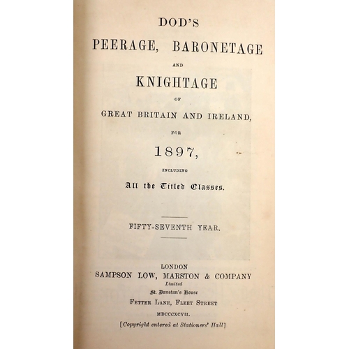 942 - Dod's Peerage, Baronetage and Knightage of Great Britain and Ireland 1897