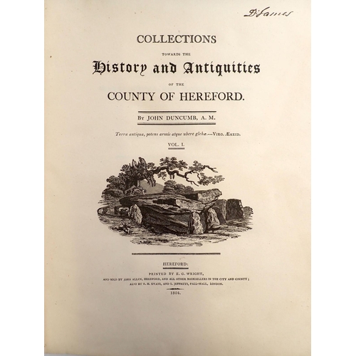 970 - Collection Towards the History and Antiquities of the County of Herefordshire by John Duncumb and tw... 