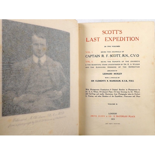 980 - Scott's Last Expedition by Leonard Huxley, two volumes published by Smith Elder 1913, first edition