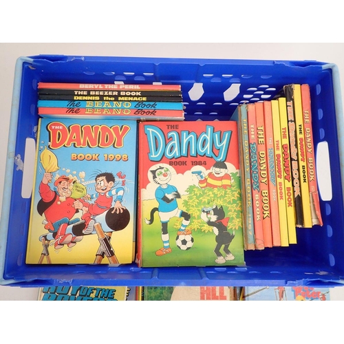 995 - A box of old annuals circa 1970's and 1980's Dandy's and later