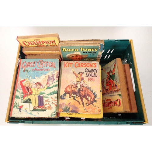 996 - A box of old annuals 1925-1950's including Champion, Buck Jones and Girls Eagle annuals