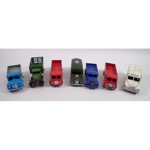 1118 - A group of seven Dinky die cast trucks and commercial vans