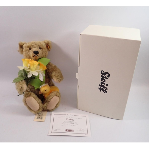 1122 - A Steiff Danbury Mint exclusive four seasons teddy bear 'Dylan' with daffodils and duckling, boxed w... 