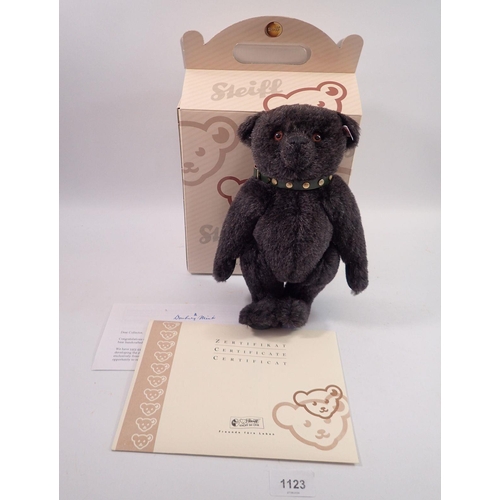 1123 - A Steiff limited edition black Alpaca bear Jack with box and certificate, bag not sealed