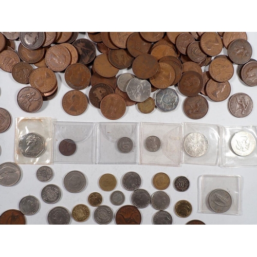 623 - A miscellaneous group of British and World coins including silver content, USA Kennedy half dollar 1... 