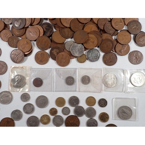 623 - A miscellaneous group of British and World coins including silver content, USA Kennedy half dollar 1... 