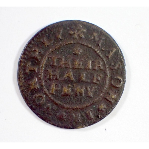 643 - A 17th century token - North Leigh, William and Ann Mason halfpence, 2.08g, 20mm diameter