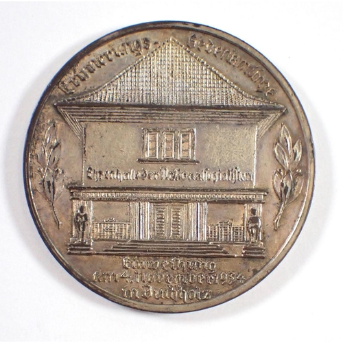 644 - A German NSDAP Hall of Honour Inauguration at Buchholz medal 1934, obverse bust of Adolf Hitler, rev... 