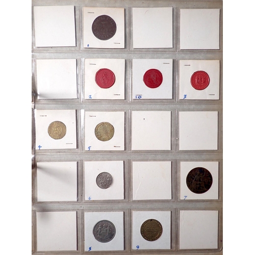 654 - A world coin album containing 18th and 19th century coinage with silver content, plus album index cr... 