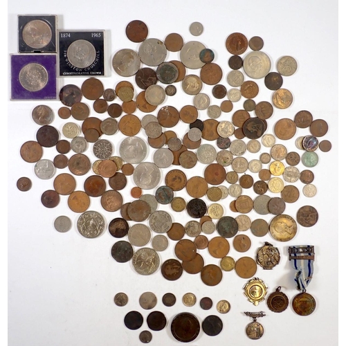 675 - A box of pre-decimal British coins including William III halfpenny (date rubbed) George III cartwhee... 