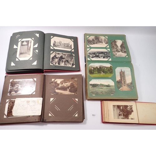 882 - Three albums of postcards circa 500+ topos plus subject matter including Scarborough, HMS Montagu as... 