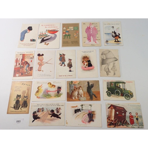 885 - A collection of thirty two subject postcards including Mabel Lucie Attwell Glaxocard, Guiness and ot... 
