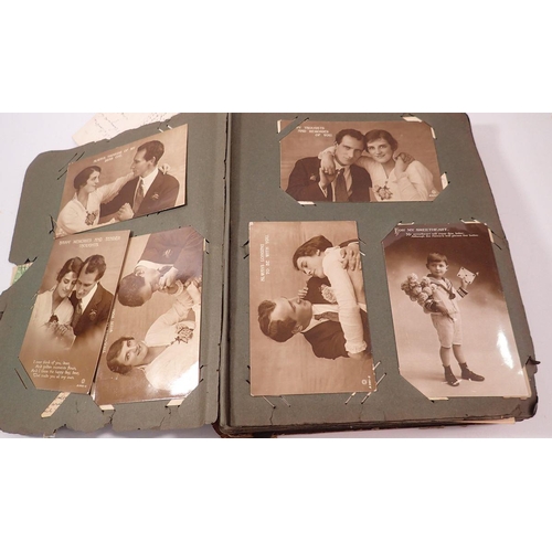 901 - A postcard album, mainly messages from WWI soldier to his wife