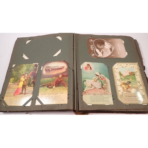 901 - A postcard album, mainly messages from WWI soldier to his wife