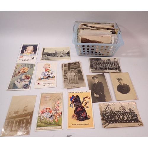 902 - A collection of over 140 postcards including humorous, military, WWI, topographical etc.