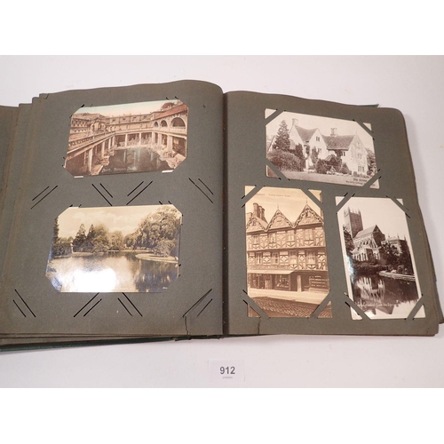 912 - A postcard album circa 180 topo and subject cards, few military silks some real photos of Blackwood ... 