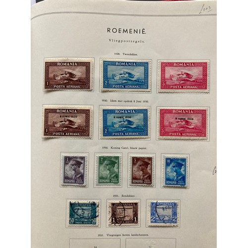 834 - Stamps of Romania: Red “Simplex” album of mint and used issues 1911-48; definitives, commemoratives,... 