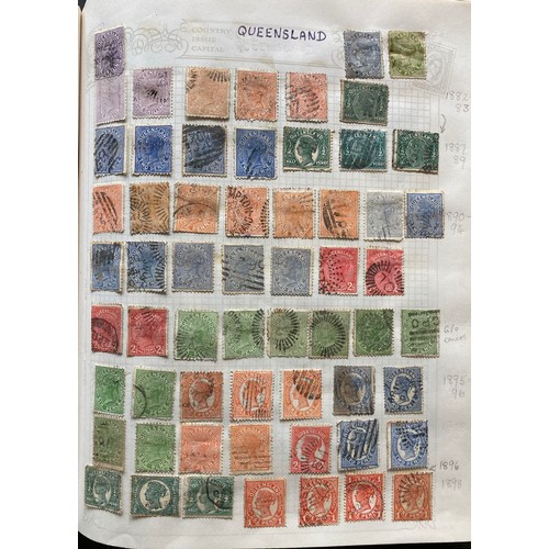 837 - Australia stamps: Green, 18 page album of QV-KEVII from 1850s on; definitives, officials and postage... 