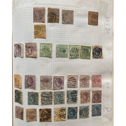837 - Australia stamps: Green, 18 page album of QV-KEVII from 1850s on; definitives, officials and postage... 