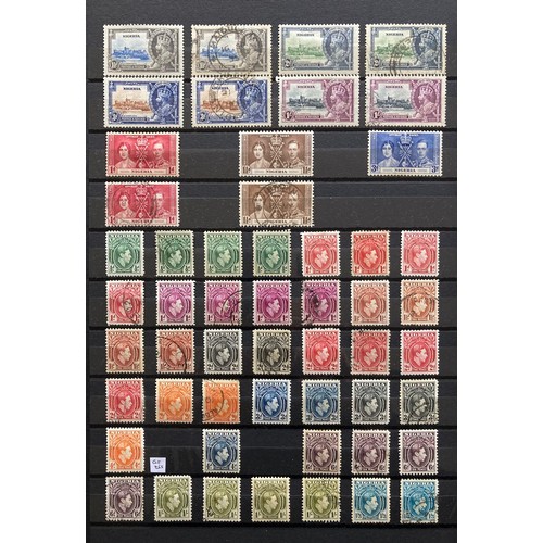 842 - Stamps of Nigeria: Blue A4 stock-book of mint and used QV-QEII to 1964 post-independence including O... 