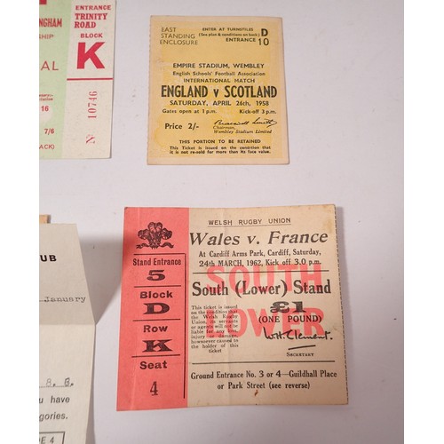 929 - A small collection of tickets including Railway Crystal Palace Excursion 1857, Rugby Wales v France ... 