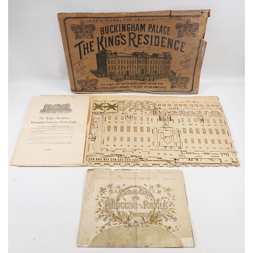 1033 - An antique cardboard kit (unmade) for Buckingham Palace and an Illustrated London News supplement 18... 