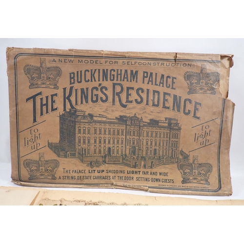 1033 - An antique cardboard kit (unmade) for Buckingham Palace and an Illustrated London News supplement 18... 