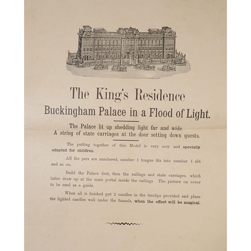 1033 - An antique cardboard kit (unmade) for Buckingham Palace and an Illustrated London News supplement 18... 