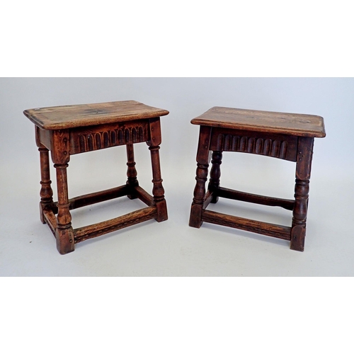 1036 - Two antique oak joint stools