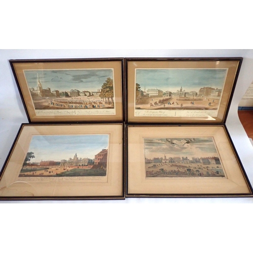 1070 - John Maurer (Fl.1731-1761) - set of six 19th century coloured engravings of London including three p... 