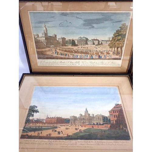 1070 - John Maurer (Fl.1731-1761) - set of six 19th century coloured engravings of London including three p... 