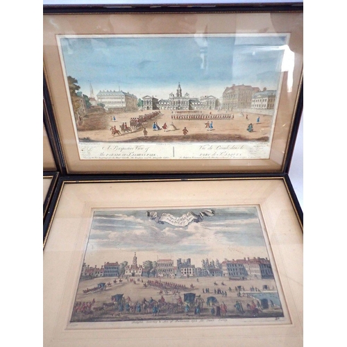 1070 - John Maurer (Fl.1731-1761) - set of six 19th century coloured engravings of London including three p... 