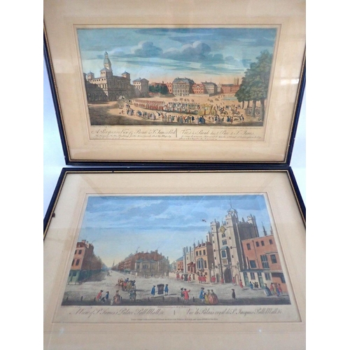 1070 - John Maurer (Fl.1731-1761) - set of six 19th century coloured engravings of London including three p... 