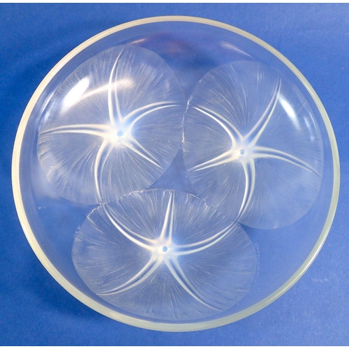 108 - A Rene Lalique Volubilis opalescent bowl signed R. Lalique France, 21.5cm diameter