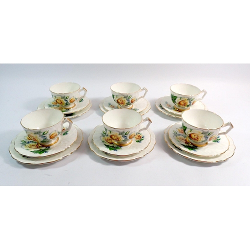 28 - An Aynsley Royal Imperial tea set comprising six cups, saucers and side plates