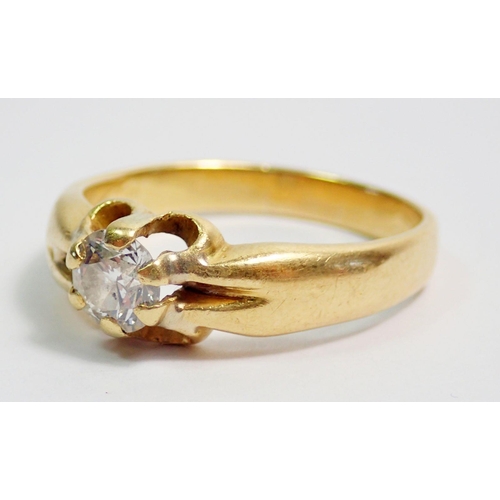 313 - A large size 18ct gold gents diamond solitaire ring, size Z, 9.3g