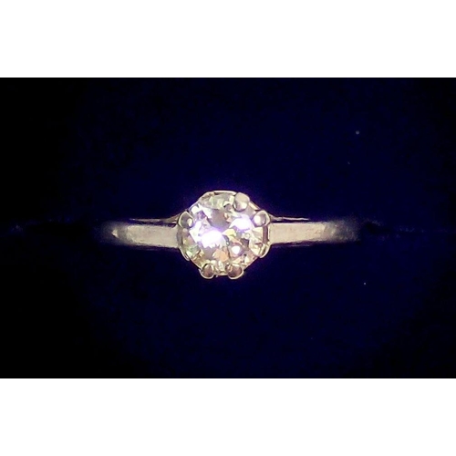 326 - A white gold solitaire diamond ring, size N, 3.1g