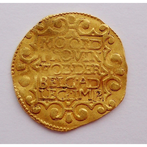 406 - A Dutch gold Ducat coin, province of Utrecht, last letter of date rubbed possibly 1643? .986 gold, 3... 