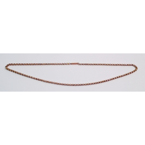 420 - A Victorain rose gold necklace, 42.5cm, 6.1g