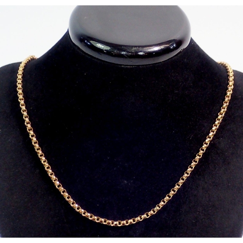 420 - A Victorain rose gold necklace, 42.5cm, 6.1g