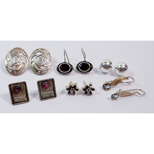 432 - Six pairs of silver earrings