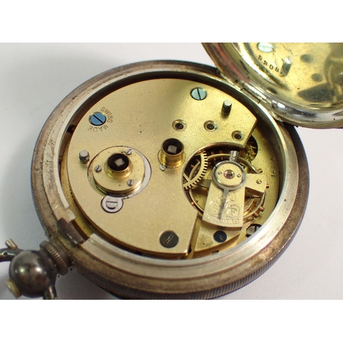 470 - A silver pocket watch and two pocket watch keys